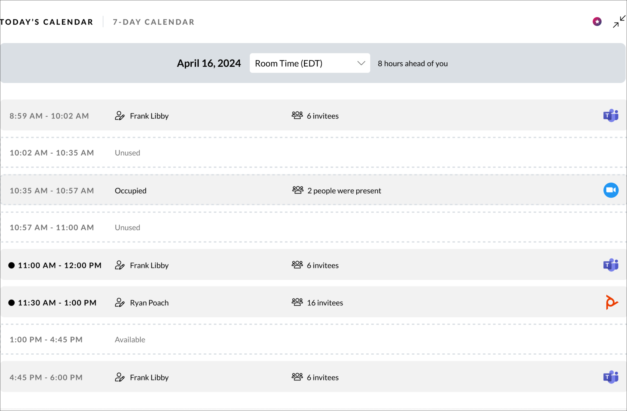 Today's Calendar example