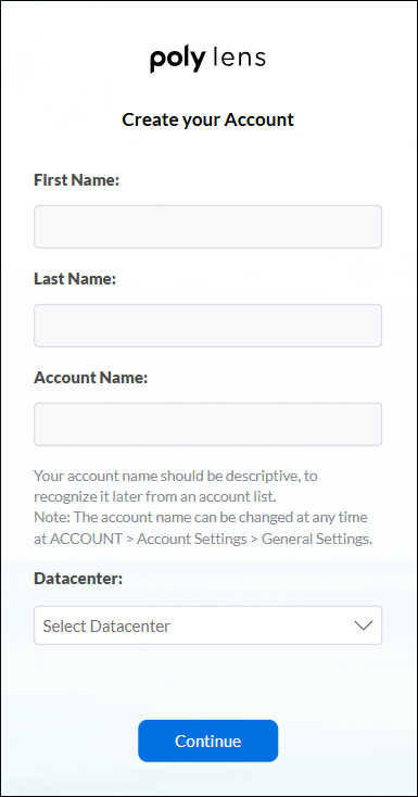 Poly Lens Create an Account