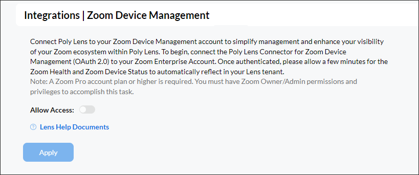Zoom Device Management - Allow Access